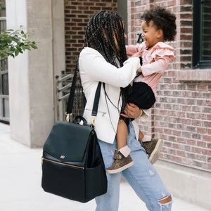 Freshly Picked black diaper backpack